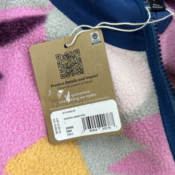 Patagonia Synchilla Full Zip Jacket Size Large Womens Frontera Marble Pink Blue - Picture 10 of 10